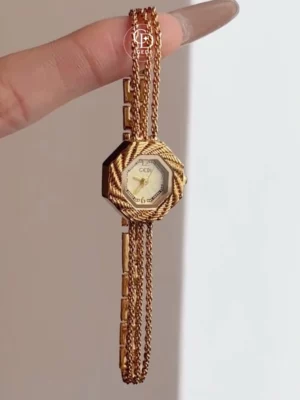 watch282-1 Chic golden Chain Watch With Octagonal Dial